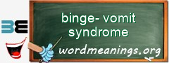 WordMeaning blackboard for binge-vomit syndrome